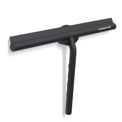 Image de Minismus Raclette de Douche pour Douche, Salle Bain, carrelage, Miroir, fenêtre, Support magnétique sans perçage, Autocollant, Design Moderne élégant (33 cm, Noir)