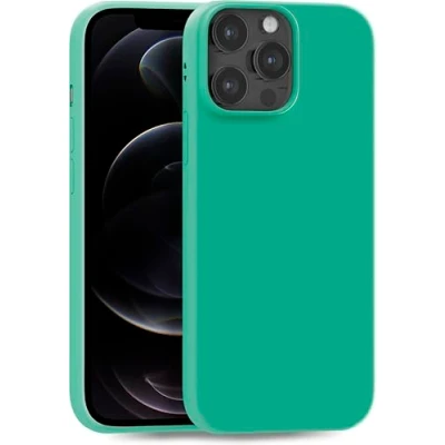 Image de MyGadget Coque pour iPhone 12 Pro Case TPU Souple Cover Protection Extra Fine Étui Coloré Anti Choc et Rayures Vert émeraude