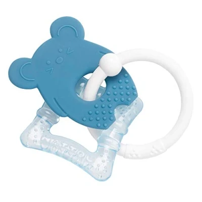 Image de Nattou Anneau de Dentition Réfrigérant en Silicone, Souris, Rempli d&#039;Eau, Sans BPA, 13,5 x 10,5 15 cm, Bleu/Blanc