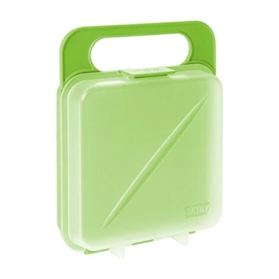 Image de TATAY Boîte a Sandwich, sans BPA, réutilisable, passe au Lave vaisselle et Micro ondes, Congélation à 40º, 1 unité, Chaux. Dimension 14 x 4 18 cm