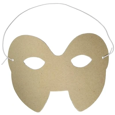 Image de Décopatch AC457O Un support en papier brun mâché 4,5x13x11 cm, Masque enfant chat