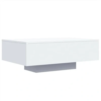 Image de vidaXL Table Basse avec lumières LED Blanc 85x55x31 cm