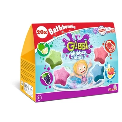 Image de Simba 105953577 Glibbi Blubber Stars, 20 bombes de bain font bouillir l&#039;eau, 4 parfums et couleurs, emballage durable, jouet bain, à partir 3 ans, [Exclusif sur Amazon]