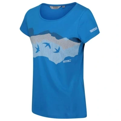 Image de Regatta T Shirt Technique Manches Courtes 100% Coton BREEZED Respirant avec imprimé Polos/Vests Femme, Blue Aster, FR : 4XL (Taille Fabricant 24)