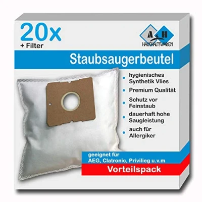 Image de A&amp;H Haushaltswaren Lot de 20 sacs d&#039;aspirateur pour Severin BC 7044, BC7045, 7045