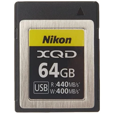 Image de Nikon Carte mémoire Professionnelle XQD 64 Go (jusqu&#039;à 440 Mo/s en Lecture et Jusqu’à 400 écriture), Compatible Hybride Z 6II, 6, 7II, Z7, Reflex D6, D5, D850, D500
