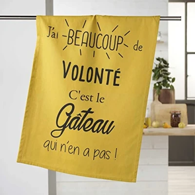 Image de douceur d&#039;intérieur GOURMANDISE TORCHON, Jaune, 50 x 70 CM
