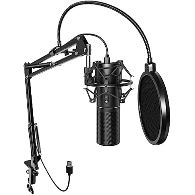 Image de TONOR Microphone de Jeu USB pour PC, Podcast à condensateur, kit cardioïde avec Support Bras, Enregistrement en Streaming Youtube Twitch PS4/5, Q9 Nouveau Modèle