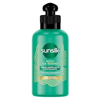 Image de Sunsilk, crème démêlante bouclés de rêve, pour cheveux défini, sans rinçage, formule active Fusion avec huile macadamia, élasticité et biotine, 200 ml
