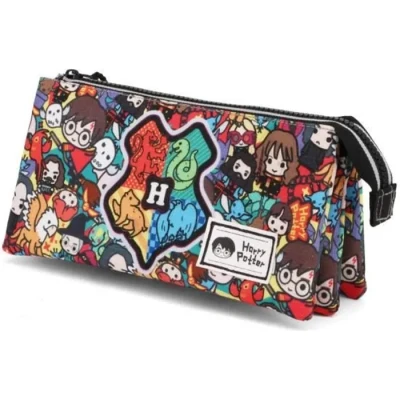 Image de Harry Potter Trousse Triple Hs Unisex Child Trousse, Multicolore (Multicolor), 24 centimeters