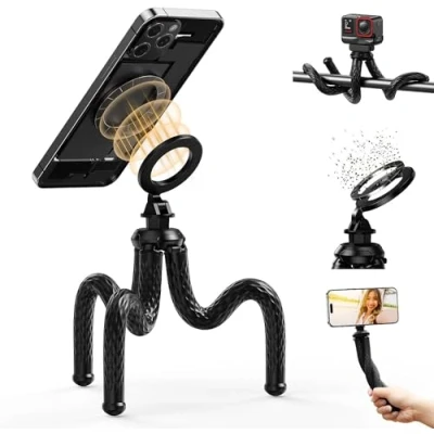Image de Telesin Trépied magnétique flexible pour iPhone de voyage appareil photo Insta 360 Avec vis montage ¼ pouce caméras d&#039;action