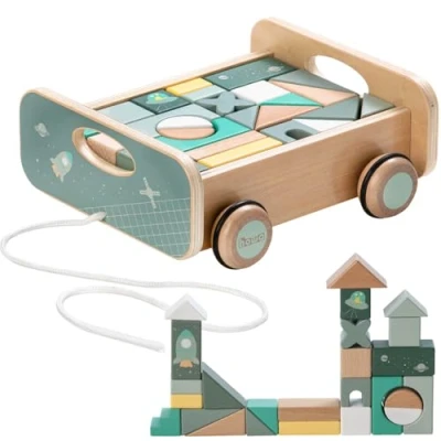 Image de howa Chariot à Tirer avec 25 Blocs en Bois 6018