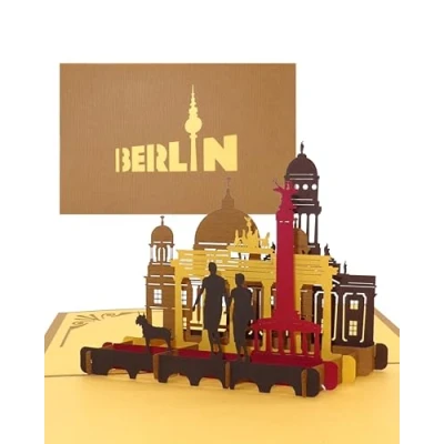 Image de carte 3D pop up avec panorama de Berlin, souvenir, idéal comme d&#039;invitation, chèque cadeau Motif paysage urbain