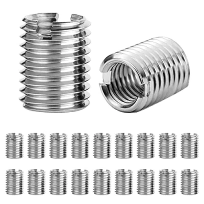 Image de Lot de 20 Inserts Filetés M8 vers M6 Kit réparation Filetage En acier Inoxydable 15 mm Long pour la des filetages
