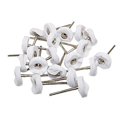 Image de NIUPIKA Little Buffer Lot de 20 roues polissage et pour perceuse rotative Blanc 3 mm
