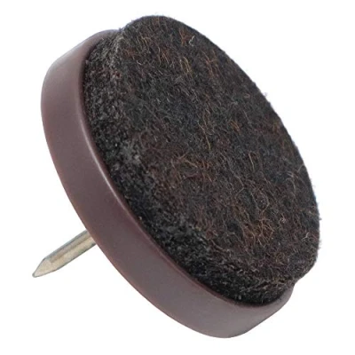 Image de Adsamm® / 32 x patins en feutre avec clou bruns Ø 28 mm rond glisseurs à pointe de qualité optimale
