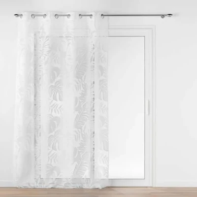 Image de douceur d&#039;intérieur, Voilage à Oeillets (140 x 240 cm) Magnolia, Voile Dévoré Métallisé