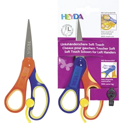 Image de Baier &amp; Schneider Heyda 2048078 Ciseaux de 13,5 cm Pour enfant Avec insert Soft Touch un toucher doux gaucher