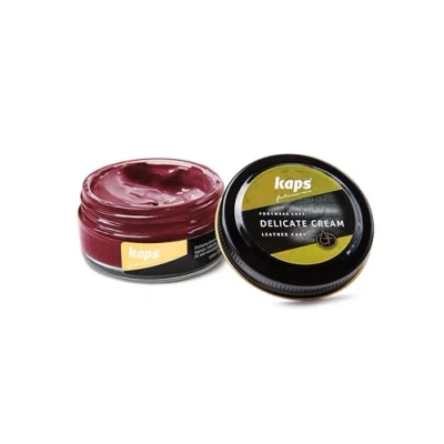 Image de Kaps Crème Délicate De Cirage Cuir Naturel Et Synthé Soin Chaussures Professionnel Intensif Du Nourrissant Pot Verre 50ml Plusieurs Couleurs (112 Rouge)