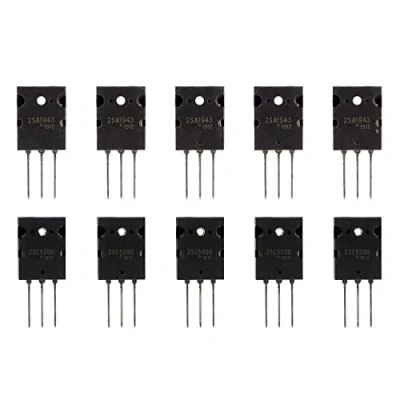 Image de BOJACK 5 paires 2SA1943 2SC5200 Amplificateur transistors PNP NPN Transistor Silicium Audio Noir Haute Puissance TO 3PL (paquet de 10 pièces)