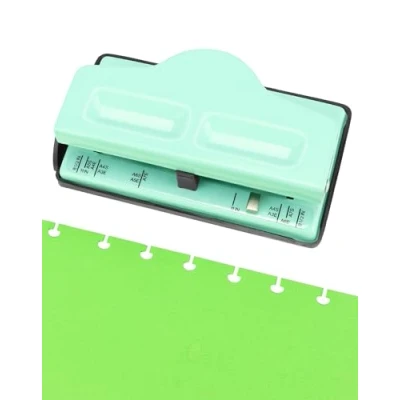 Image de QWORK® perforatrice papier champignon pour cahiers rechargeables convient aux papiers A4, A5, A6 capacité de perforation 5