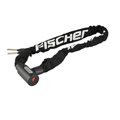 Image de Fischer Fahrrad 85898 Antivol à chaîne avec Serrure clé Noir uni, Taille Unique