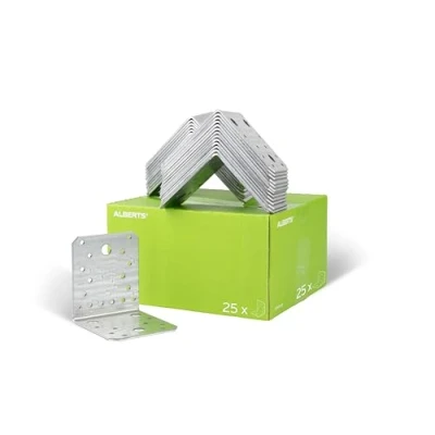 Image de Alberts 846602 Équerre d&#039;assemblage galvanisée Sendzimir 105 x 90 mm kit de 25