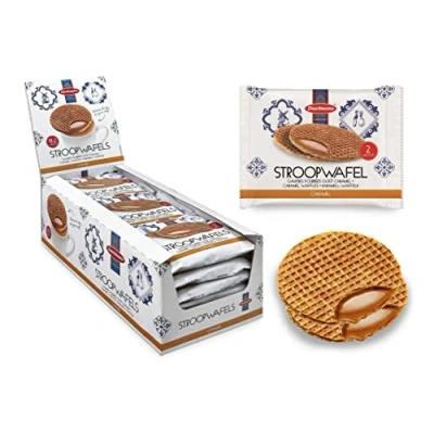 Image de Daelmans Stroopwafels Gaufrettes au caramel 78 g x 18 dans une boîte Authentique gaufre hollandaise
