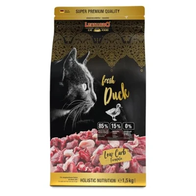 Image de LEONARDO Fresh Duck [1,5 kg] Nourriture pour Chats sèche avec 85% de Viande fraîche complète Adultes Toutes Races à partir 1 an