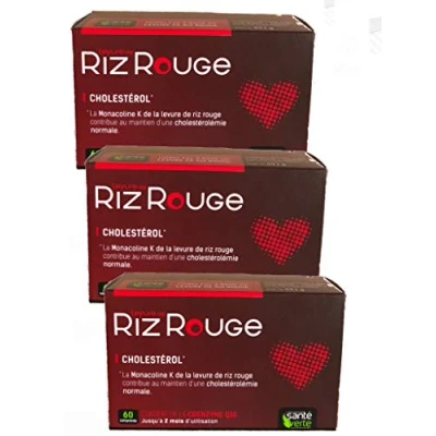 Image de SANTE VERTE LEVURE de RIZ ROUGE + formule renforcee 60cps Lot 3 Boites 60 Comprimés