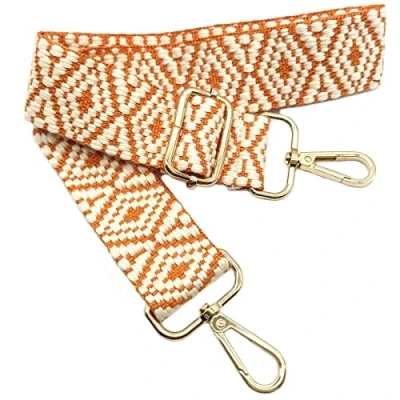 Image de Bandouliere de Rechange Reglable Orange, Sangle Sac a Main Remplacement, Universelles mit Boucle Dore pour Femme à Main, Bandoulière Accessoires, 05