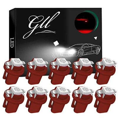Image de Grandview 10pcs LED T5 Rouge Ampoules B8.5 Tableau de Bord 1 5050 SMD pour Voiture Compteur Vitesse Instrument Gauge Cluster Voyant