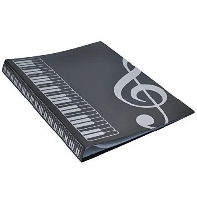 Image de Dossier de rangement pour partitions musique Format A4  40 pochettes G Clef Black
