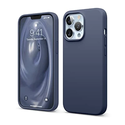 Image de elago Coque en silicone liquide compatible avec iPhone 13 Pro (6,1&quot;), de qualité supérieure, protection complète du téléphone 3 couches anti chocs, doublure microfibre douce rayures