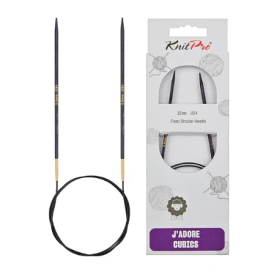 Image de KnitPro J&#039;Adore Cubics Knit Pins Aiguilles à tricoter circulaires fixes 40 cm x 3,50 mm, lilas, 26 1912103515