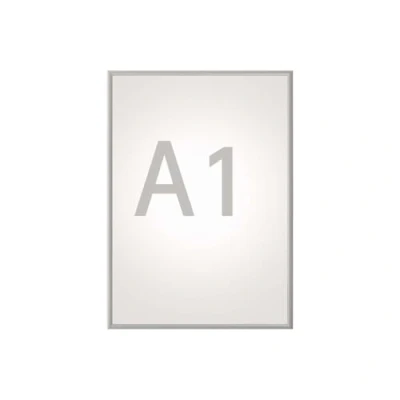 Image de MAUL Cadre à clapets MAULstandard A1 élégant en aluminium pour poster, photo et présentation d&#039;informations plat de 25 mm Montage possible format portrait ou paysage Argent