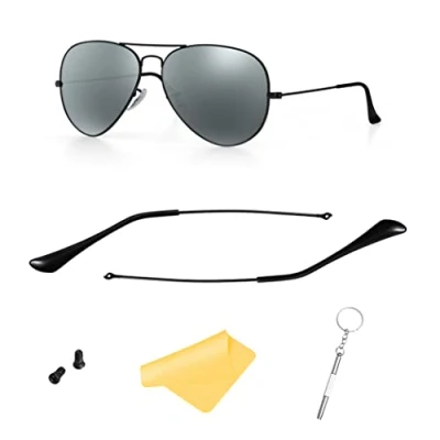 Image de HiCycle2 embouts de bras rechange pour lunettes soleil Ray Ban Aviator RB3025, (noir) branches + temple, Common