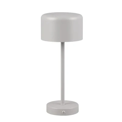Image de Reality Leuchten Lampe de table LED rechargeable Jeff, gris, hauteur 30 cm, métal