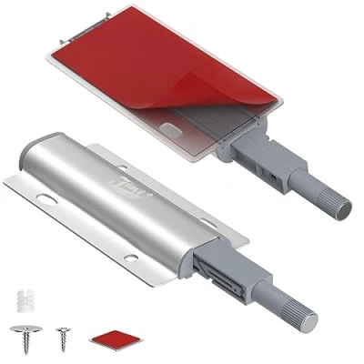 Image de Poussoir Porte Placard Jiayi 2 Pièces Push to Open Aimant Pull Latch de pour Armoire Fermeture Systeme Meuble et Tiroir, en Aluminium