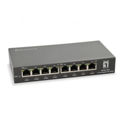 Image de LevelOne GEP 0823 commutateur réseau Gigabit Ethernet (10/100/1000) Connexion Ethernet, supportant l&#039;alimentation Via ce Port (PoE) Noir