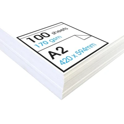Image de Artway Studio Papier à cartouches A2 pour le dessin Idéal les applications d&#039;art sec 170gsm (100 feuilles), Blanc
