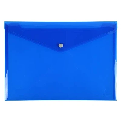 Image de Exacompta Réf. 34450E 1 Pochette fermeture bouton pression avec rabat En polypropylène lisse Epaisseur 2/10ème Dimensions : 33x23cm Format à classer A4 6 couleurs aléatoires
