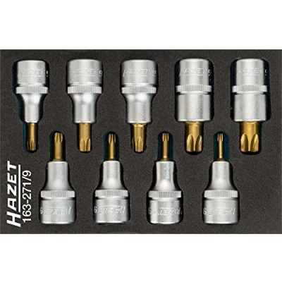 Image de Hazet 163 271/9 Jeu de douilles mâles/carré creux 12,5 mm/torx tamper résistant/nombre d&#039;outils 9