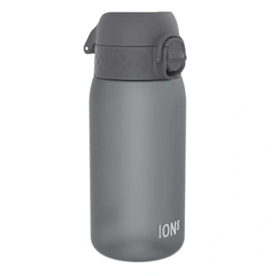 Image de Ion8 Gourde Enfant, 350ml, Anti Fuite, Facile à Ouvrir, Verrouillage Sécurisé, Lavable en Lave Vaisselle, Sans BPA, Poignée de Transport, Nettoyer, Carbone Neutre, Gris