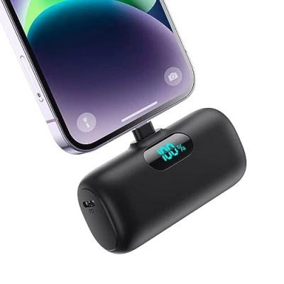 Image de Mini Batterie Externe pour iPhone 5000mAh, Mise à Niveau 15W PD 3.0A Charge Rapide, Compact et Léger Power Bank Écran LCD Chargeur Portable Compatible avec 14/14 Pro Max/13/12/11/XR/X/8/7/6