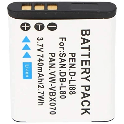 Image de Batterie adapté pour Sanyo DB L80, DMX CG10, VPC X1200 de Akkushop