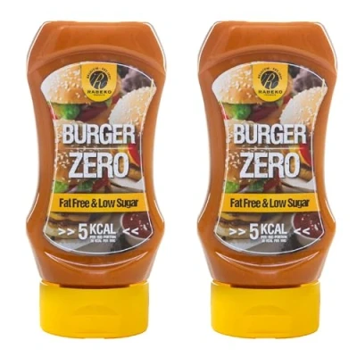 Image de Rabeko Zero Sauce burger zéro, 2 x 350 ml produits sains à faible teneur en glucides, réduits calories et gras pour salades, frites, hamburgers sans gluten ni lactose