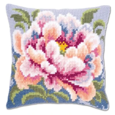 Image de Vervaco Kit coussin au point de croix Le camélia , Beige, Écru