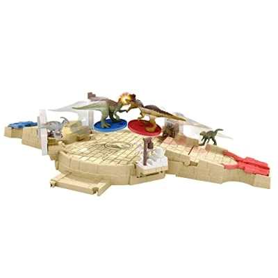 Image de Jurassic World HBT63 Mini arène de Combat et Jeu avec 6 Figurines Dinosaures, 2 Lance disques, Aire à Plusieurs Niveaux Jouet Dinosaure partir 4 Ans