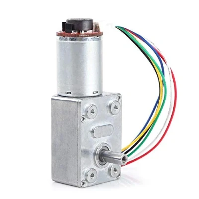 Image de 12V Dc, DC Moteur à vis sans fin couple élevé de réduction avec codeur Srong autobloquant(30RPM)